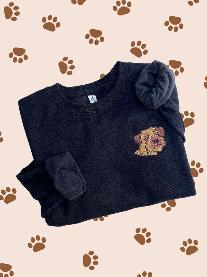 Custom Dog Portrait Embroidered SweatshirtKiddio