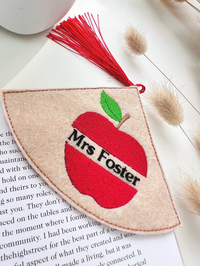 Custom embroidered teacher's bookmarkKiddio