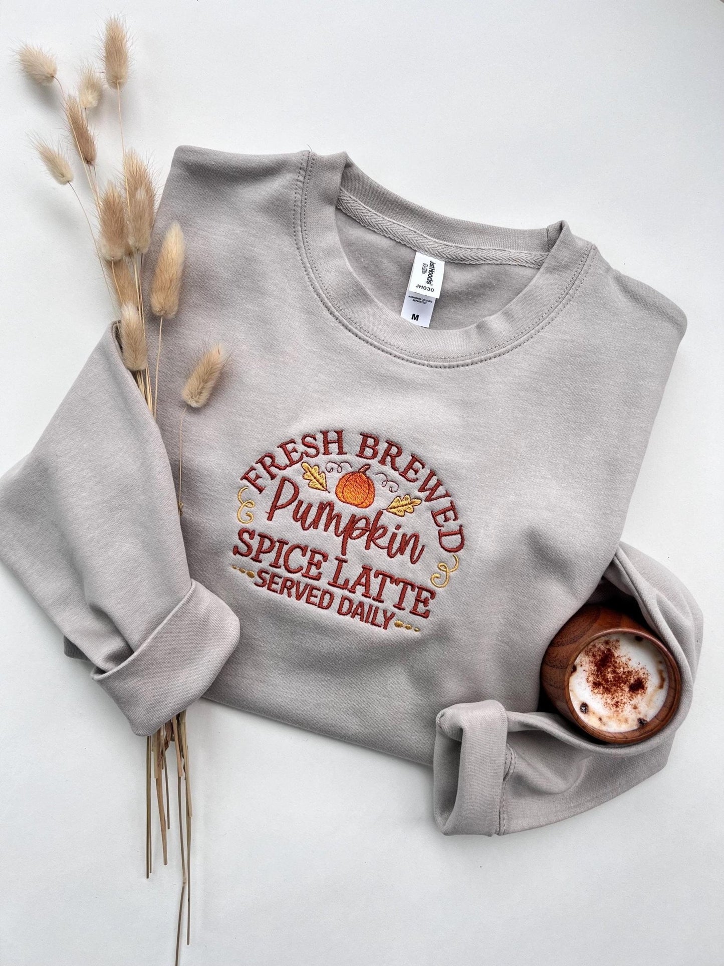 Embroidered Pumpkin Spice Latte SweatshirtKiddio