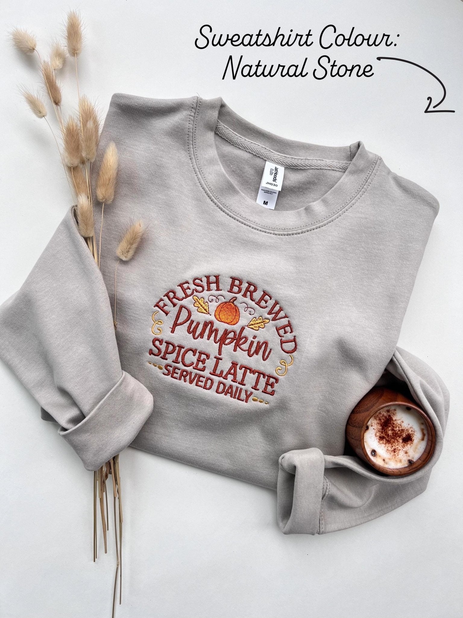 Embroidered Pumpkin Spice Latte SweatshirtKiddio