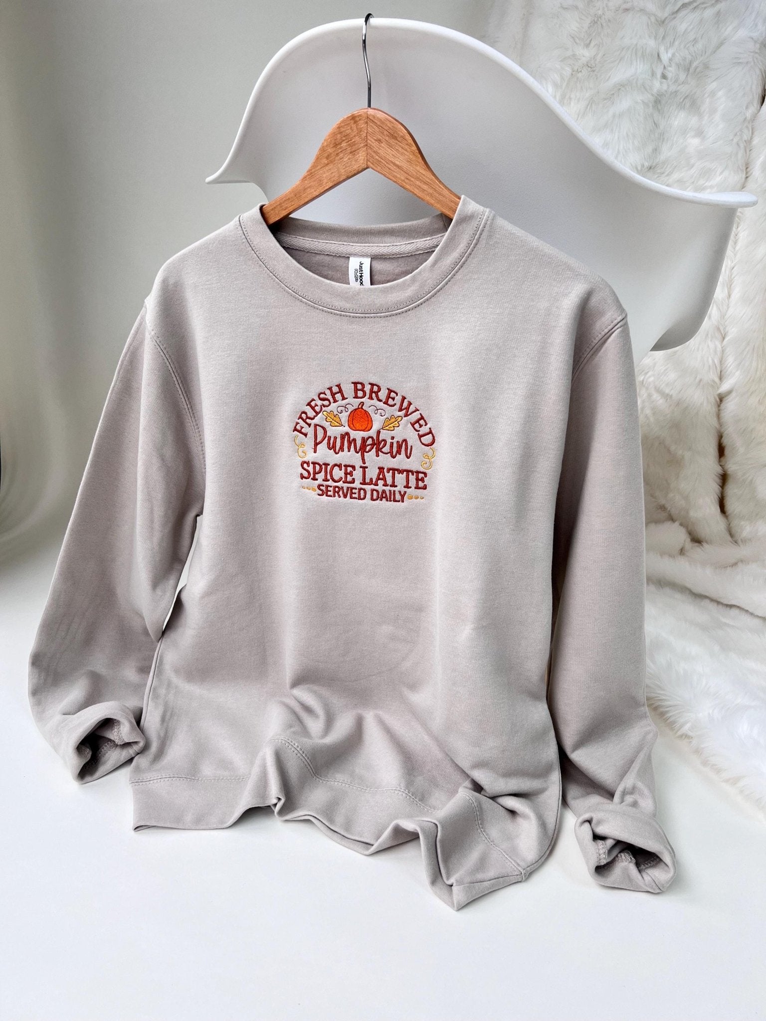 Embroidered Pumpkin Spice Latte SweatshirtKiddio