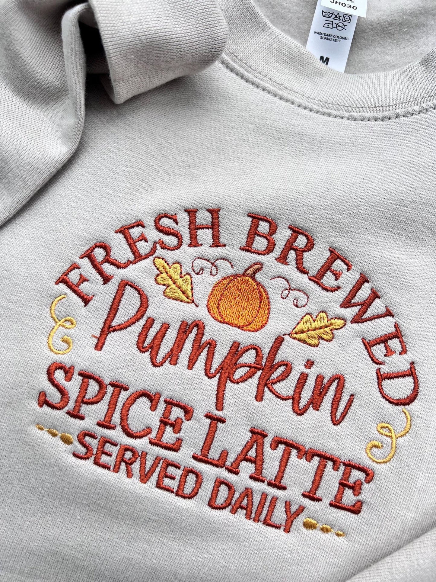 Embroidered Pumpkin Spice Latte SweatshirtKiddio