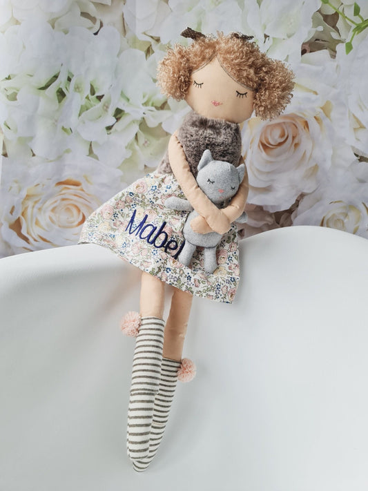 Personalised large rag doll Maisy - Embroidered NameKiddio