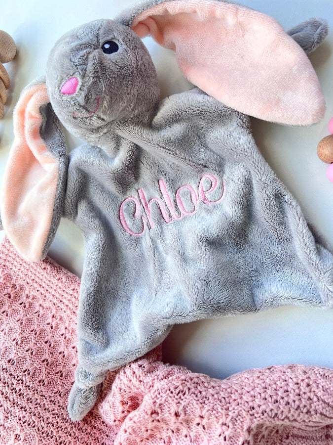 Personalised with embroidery baby bunny comforter toyKiddio