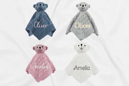 Personalised with embroidery baby comforter toyKiddio