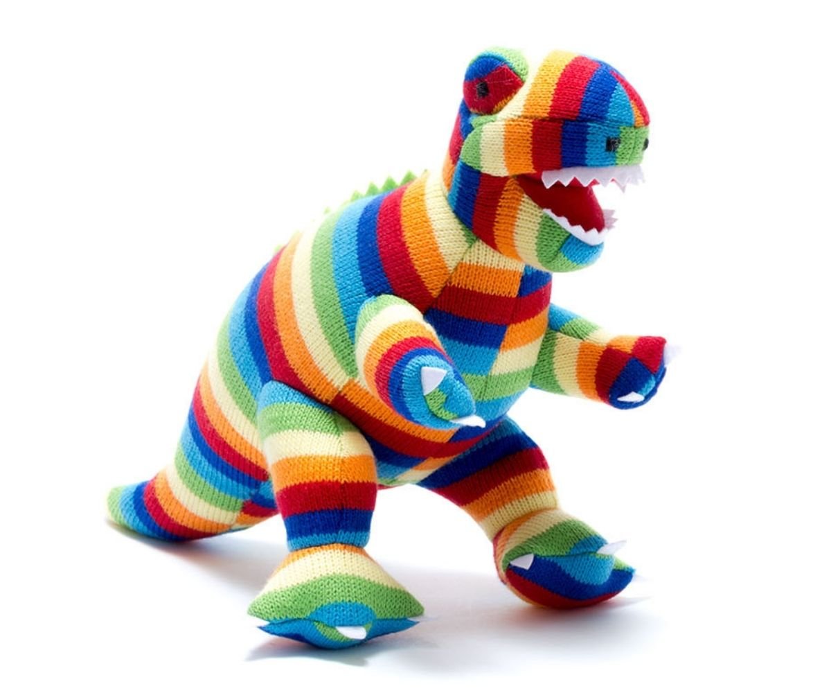 Personalized Knitted Dinosaurs, T - Rex, Diplodocus, Triceratops & Stegosaurus from Best YearsKiddioSoft Toys