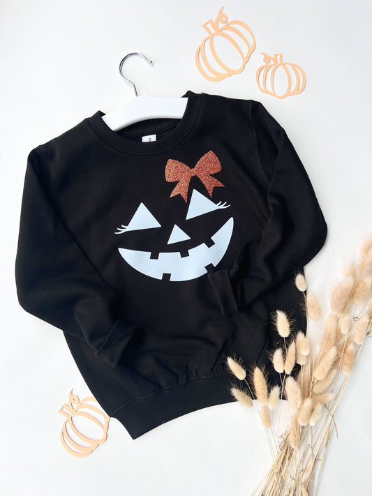 Pumpkin Face Halloween Kids SweatshirtKiddio