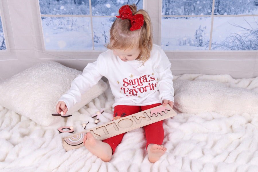 Baby and Toddler Christmas Long Sleeve T-Shirt , Santa's Favourite TopKiddioApparel & Accessories