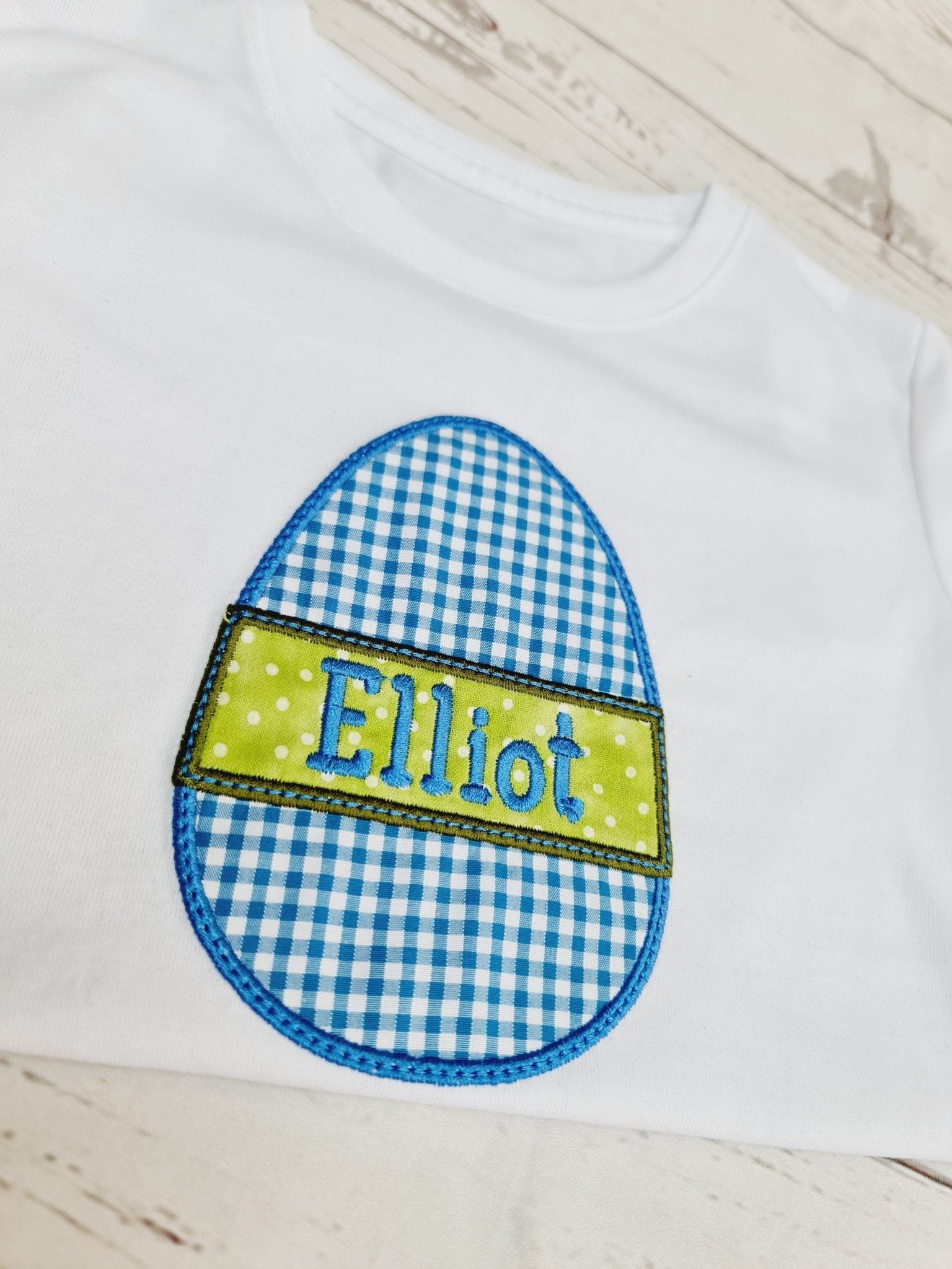 Children's Easter T-shirt, Easter Gift, Personalised T-shirt, Boys Easter Egg Top , Easter Egg Hunt , Embroidered Easter EggKiddio