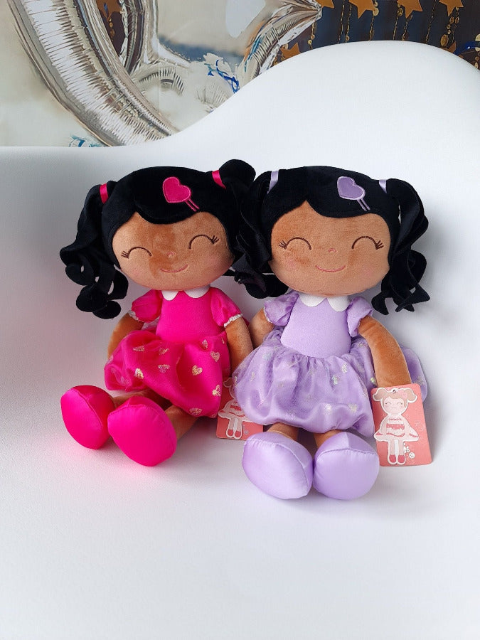 Curly Hair Personalized Plush Dolls, Kids Rag Doll Gift, Baby Shower Gift, Baby Name Personalized Rag Doll , Black Doll , New Baby, Soft ToyKiddioSoft Toys