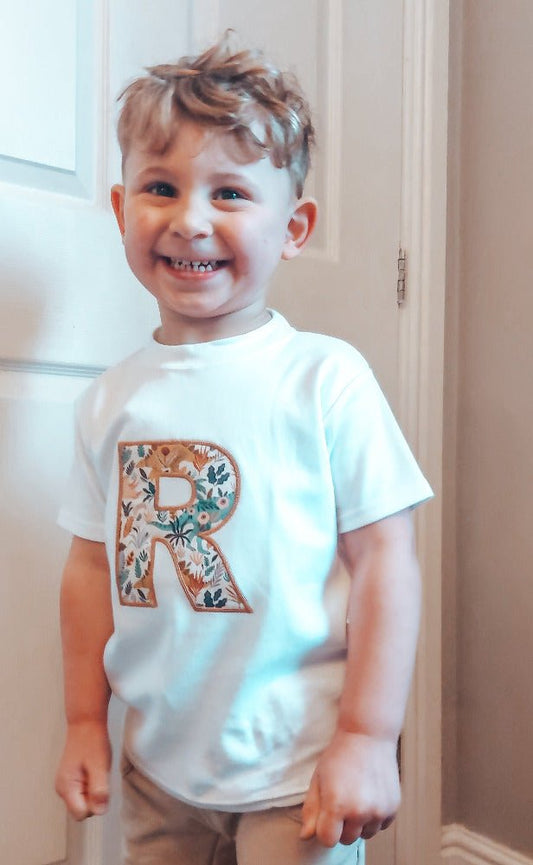 Embroidered Kids Shirts With Block LetterKiddio