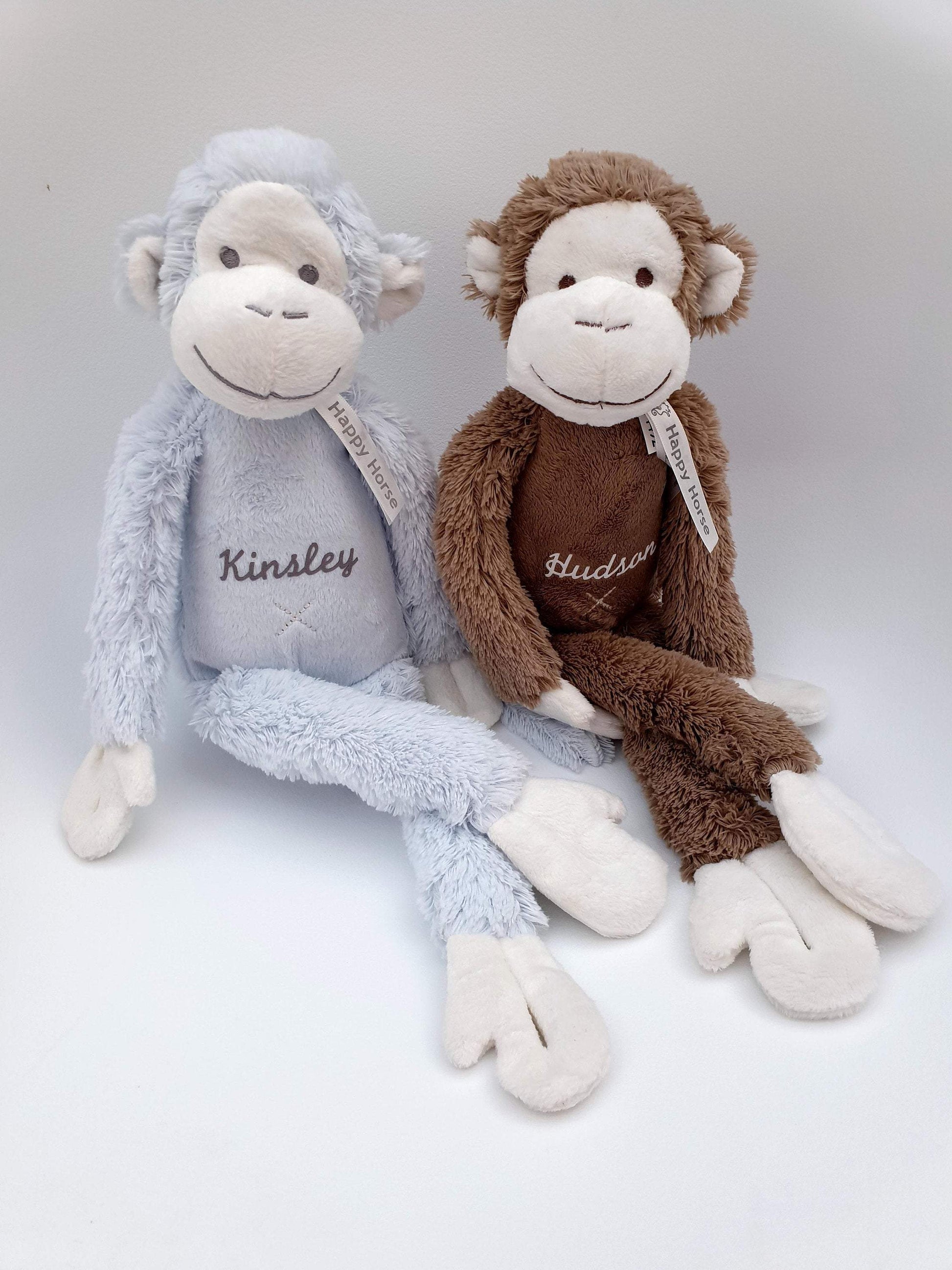 personalised light blue monkey mickey from happy horse