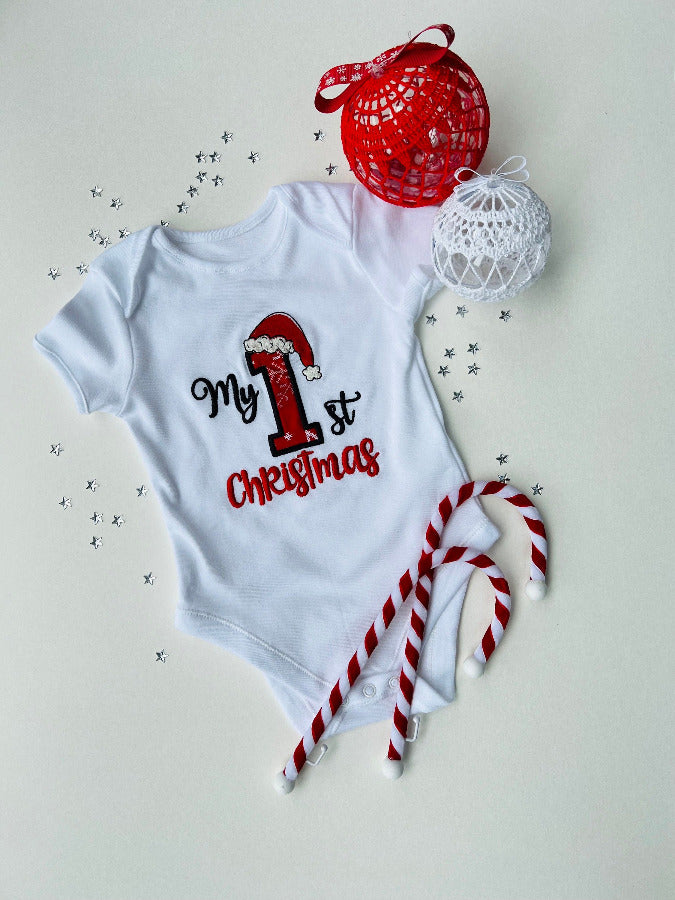 My First Christmas Babys Vest Baby First Christmas Bodysuit