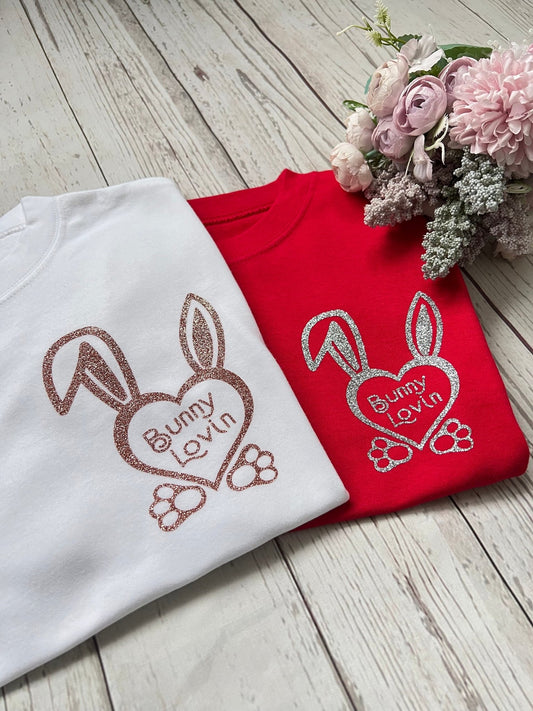 Kids Easter Bunny Glitter T-ShirtKiddio