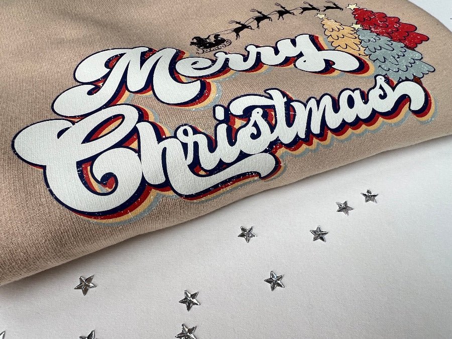 Merry Christmas Retro SweatshirtKiddioClothes