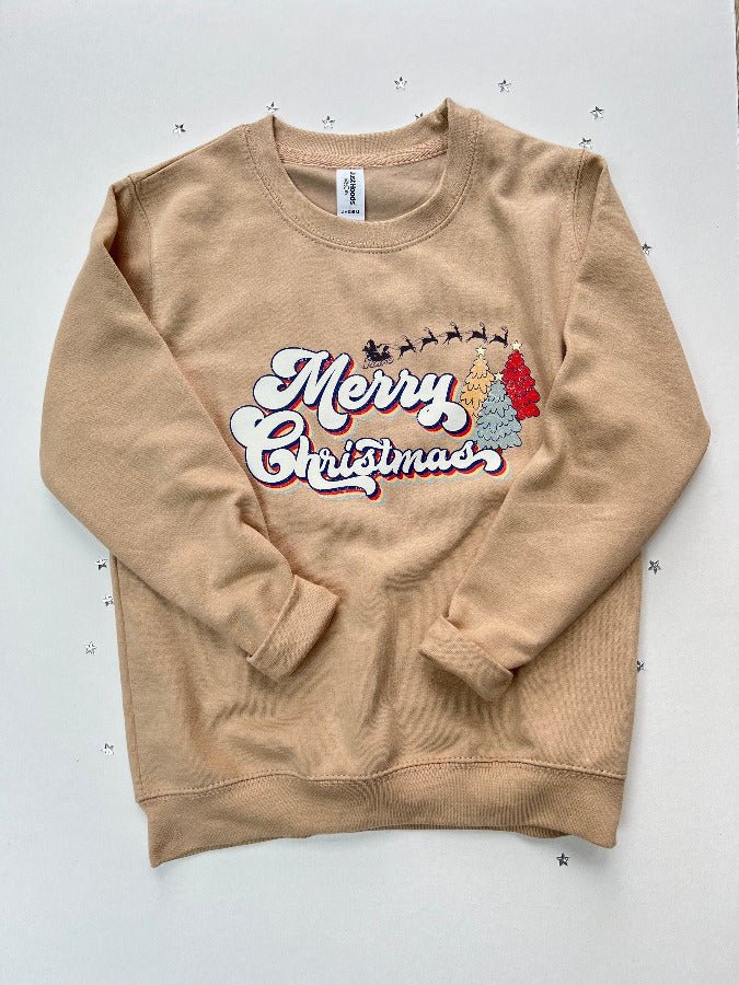 Merry Christmas Retro SweatshirtKiddioClothes