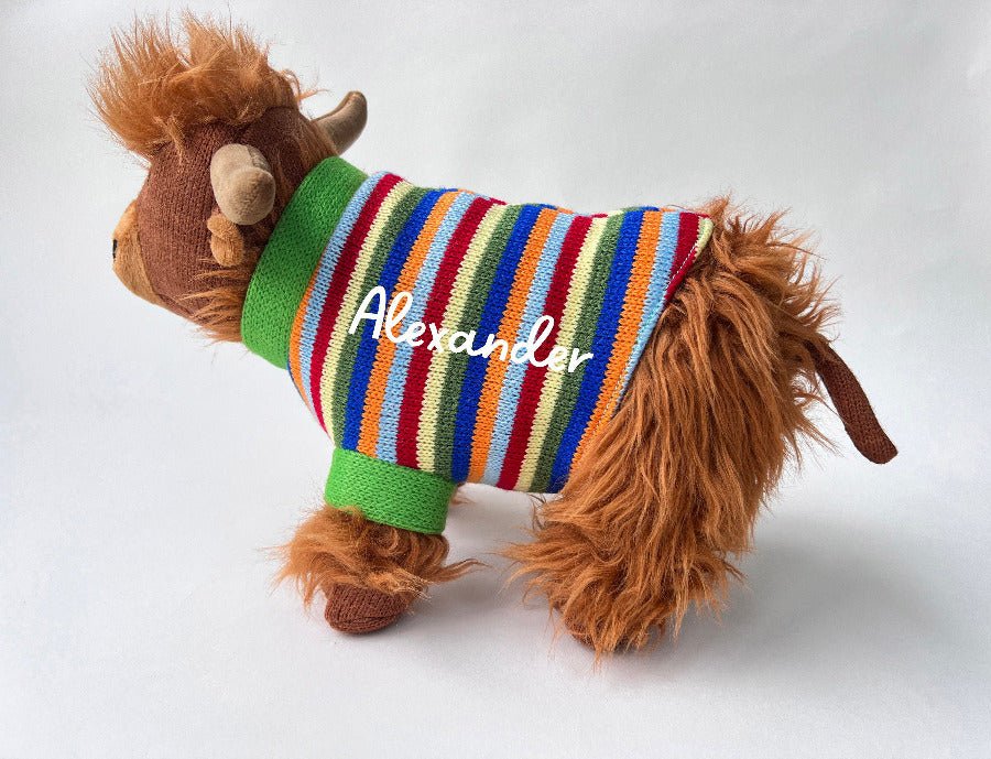 Personalised knitted highland cow soft toyKiddio