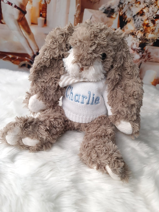 Personalized Bunny Rabbit Soft Toy, Newborn Baby Gift, Kids Birthday Gift, Custom Toys, Flower Girl Gift, Baby Name, Easter Bunny UKKiddio